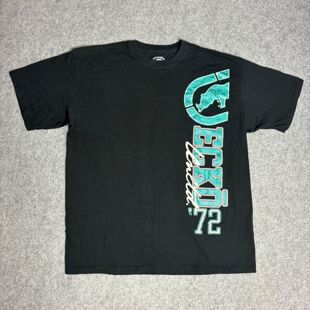 Ecko Unltd T Shirt Mens Large Black Excellent Graphic Logo Streetwear Tee
